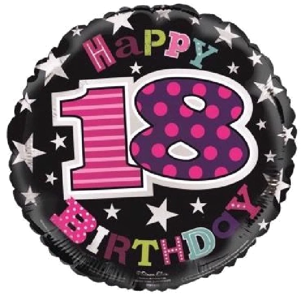 18TH B/DAY FEMALE 18IN FOIL BALLOON