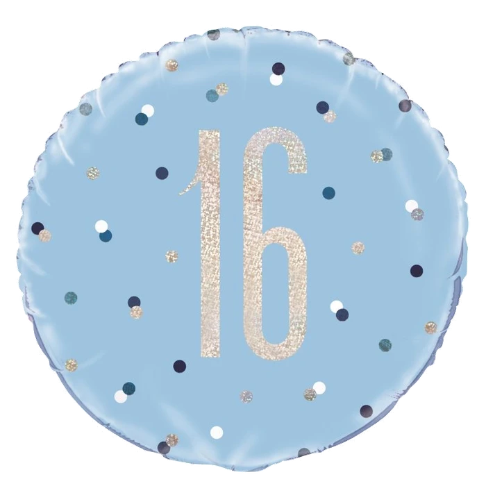 18In Glitz Blue 16 Foil Balloon