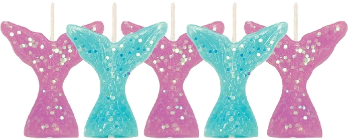 6.6Cm Glitter Mermaid Tail Pick Candles