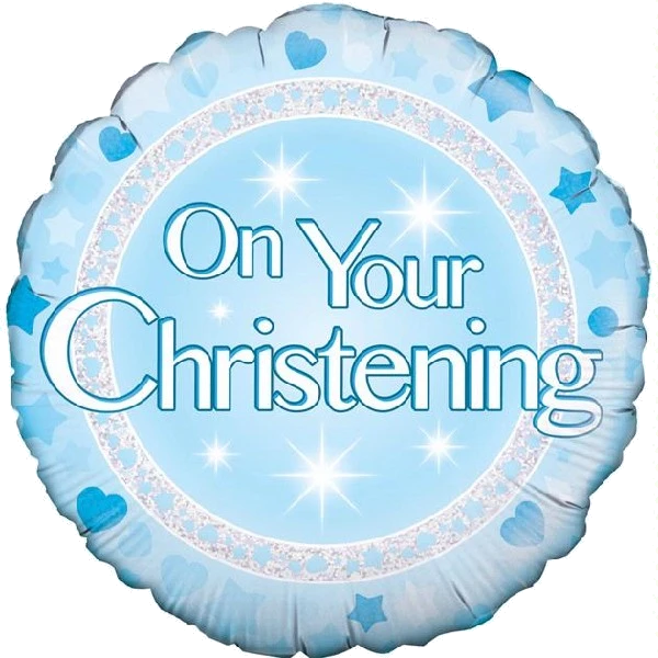 18In Christening Boy Foil