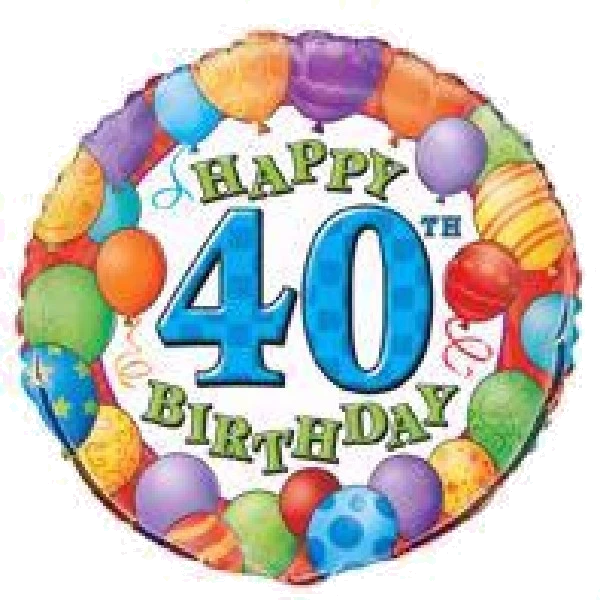 40TH B/DAY 18IN FOIL BALLOON