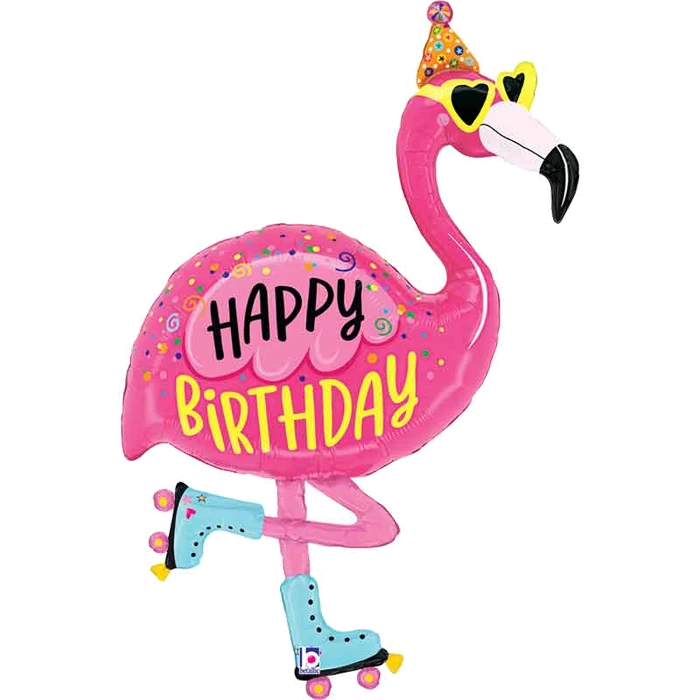 52In Flamingo Birthday Foil Balloon