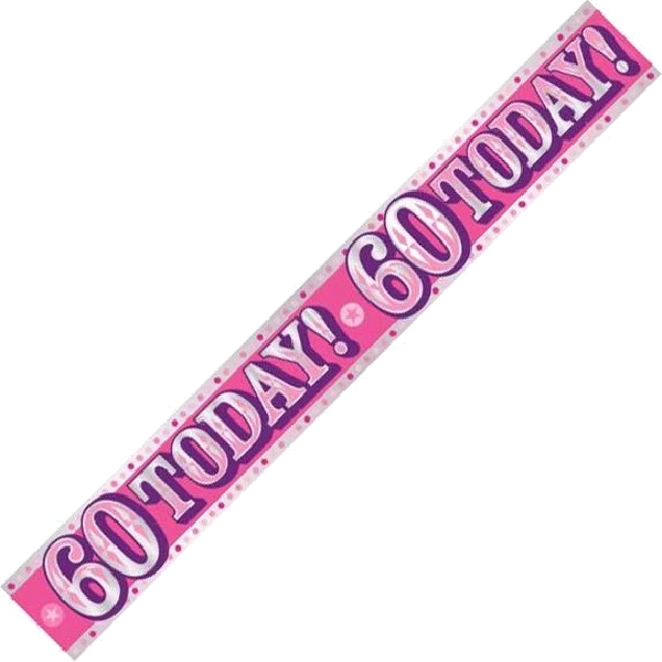 9FT 60TH B/DAY FEMALE HOLO BANNER