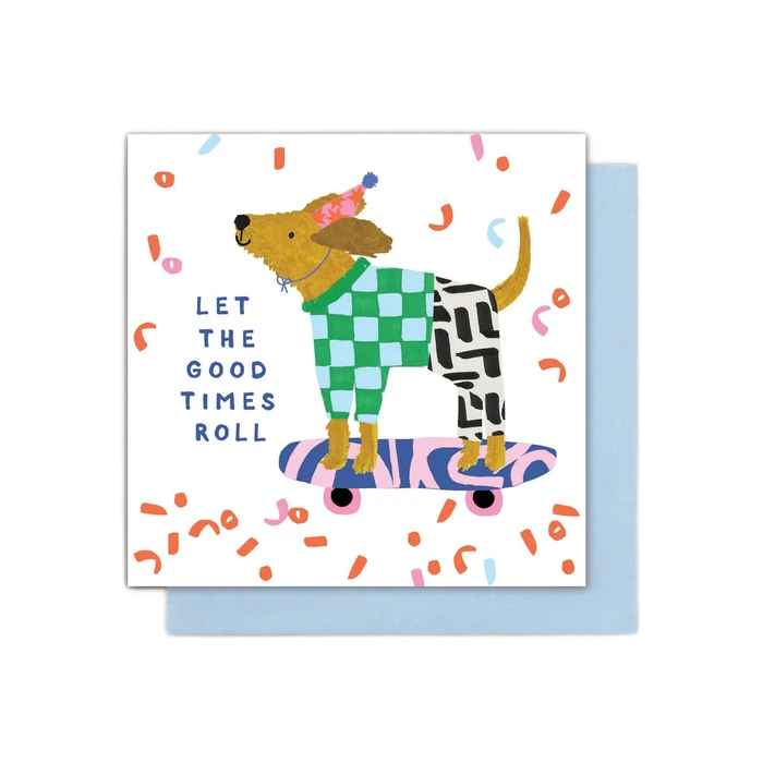 Card- Dog On Skateboard