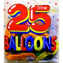 25 8" Assorted Latex Balloons