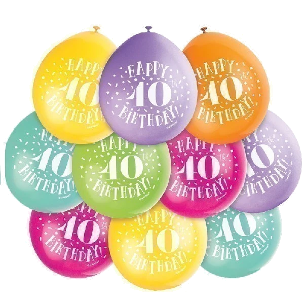 (10) 9In Happy 40Th Birthday Balloons