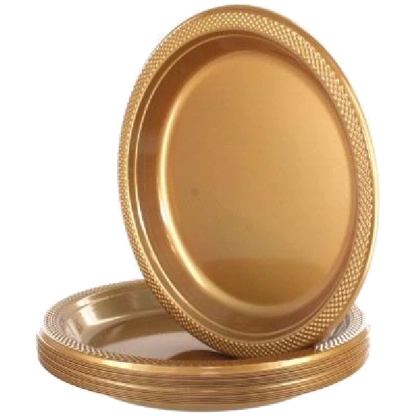 20PK GOLD 9IN PLASTIC PLATES