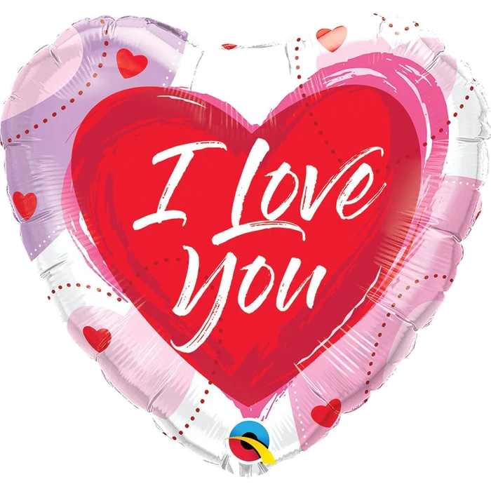 18In I Love You Brushed Hearts Foil Balloon