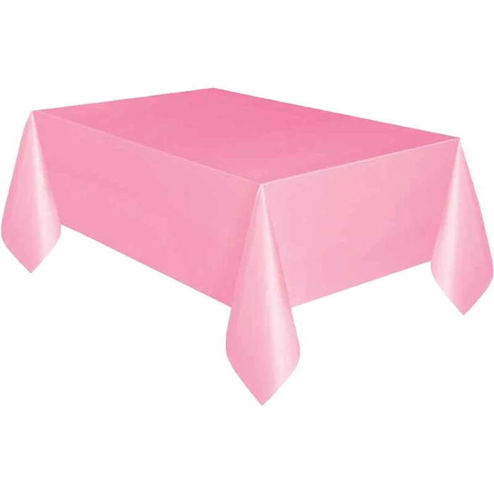 Lovely Pink Plastic Table Cover (Standard Packaging)