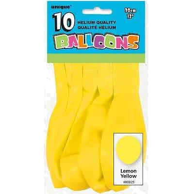 (10) 12In Lemon Yellow Balloons