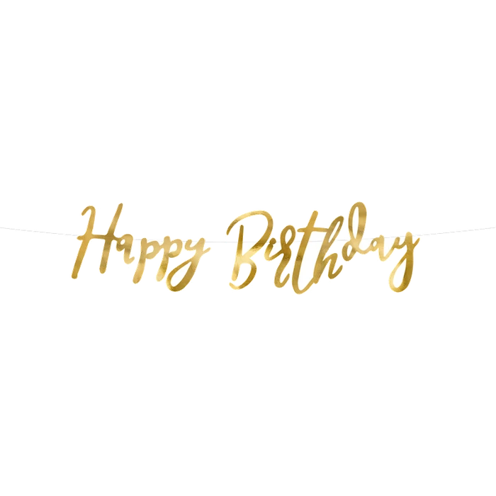 62Cm Gold Happy Birthday Banner