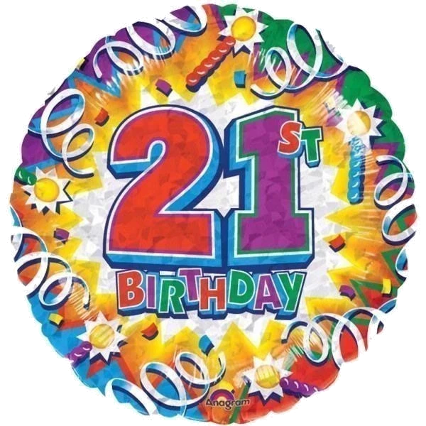 HAPPY 21ST BIRTHDAY FOIL BALLOON