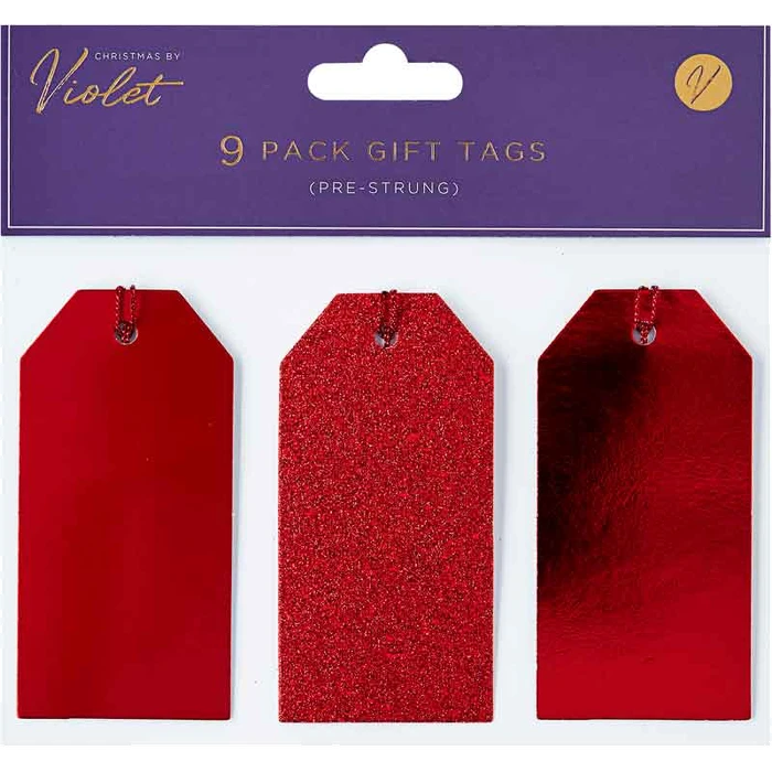 9PK RED GIFT TAGS 12S