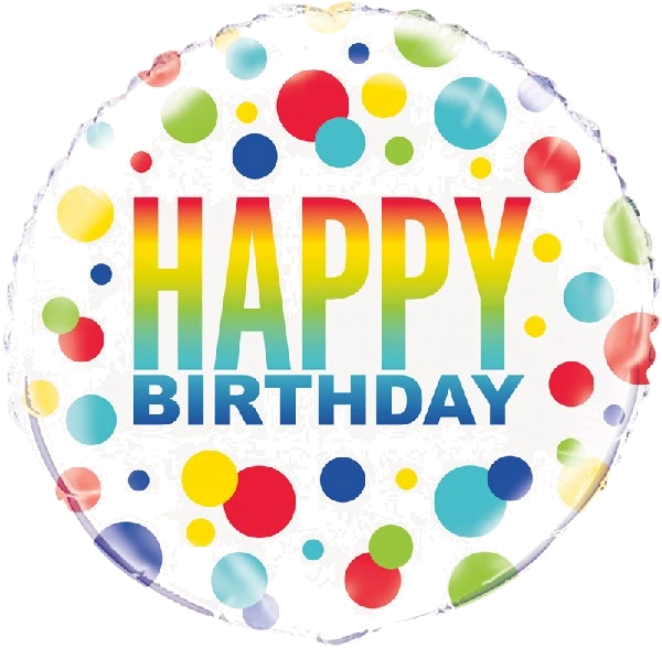 18In Rainbow Spots Birthday Foil Balloon