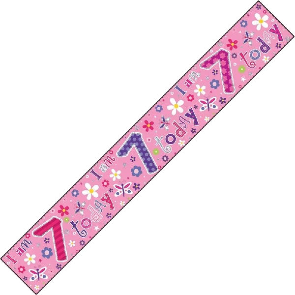 9FT AGE 7 GIRL WALL BANNER