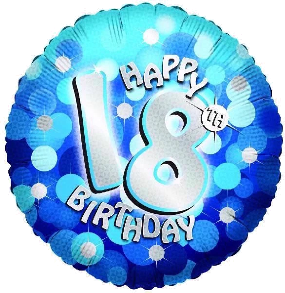 SPARKLE BLUE 18TH 18IN FOIL BALLOON