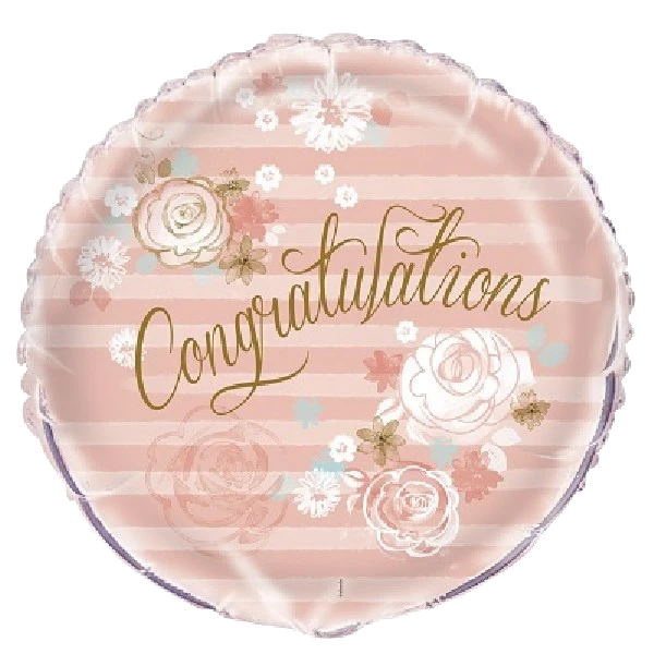 18IN GOLD/PINK CONGRATS FOIL BALLOON