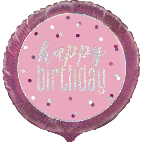 18In Pink Happy Birthday Foil
