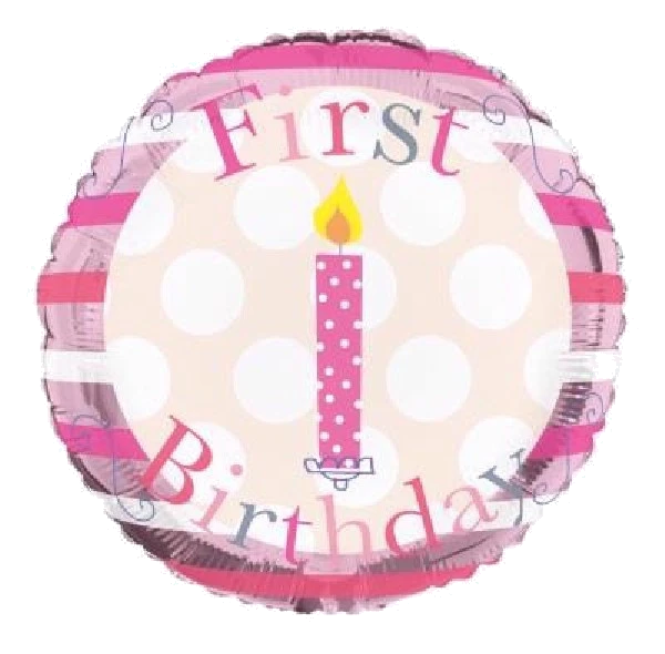 1ST B/DAY GIRL 18IN FOIL BALLOON
