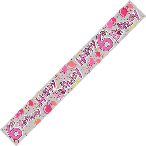 9FT AGE 6 GIRL WALL BANNER