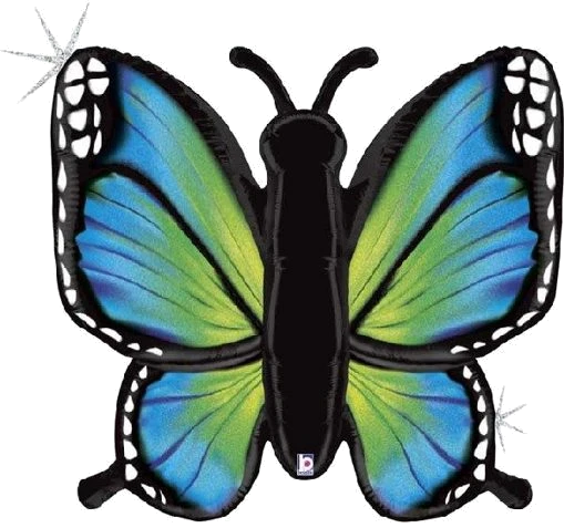 46In Radiant Butterfly Blue Foil Balloon